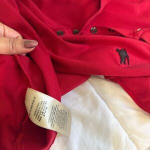 Burberry Scarlet Polo with Embroidered Logo